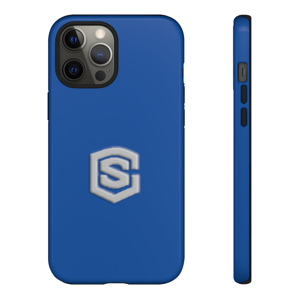 Blue Tough Cases Silver Logo