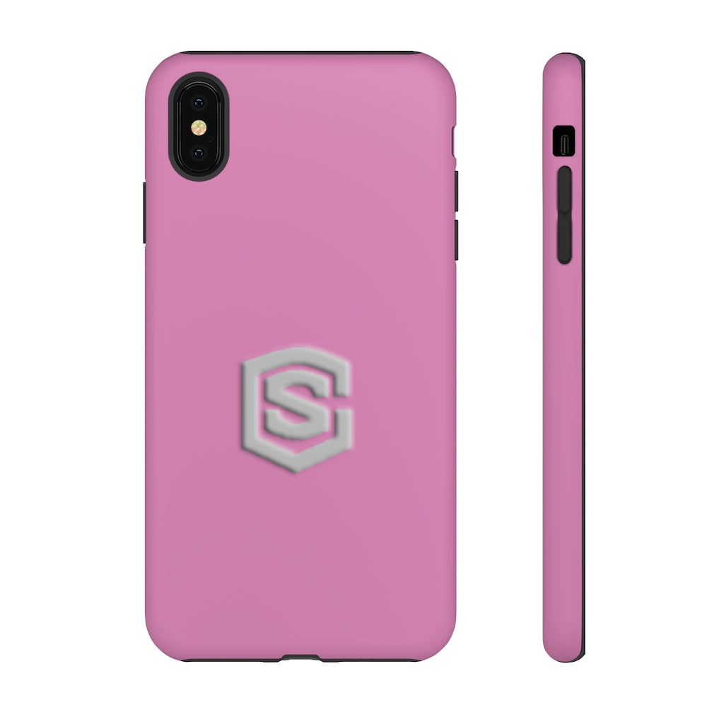 Pink Tough Cases Silver Logo