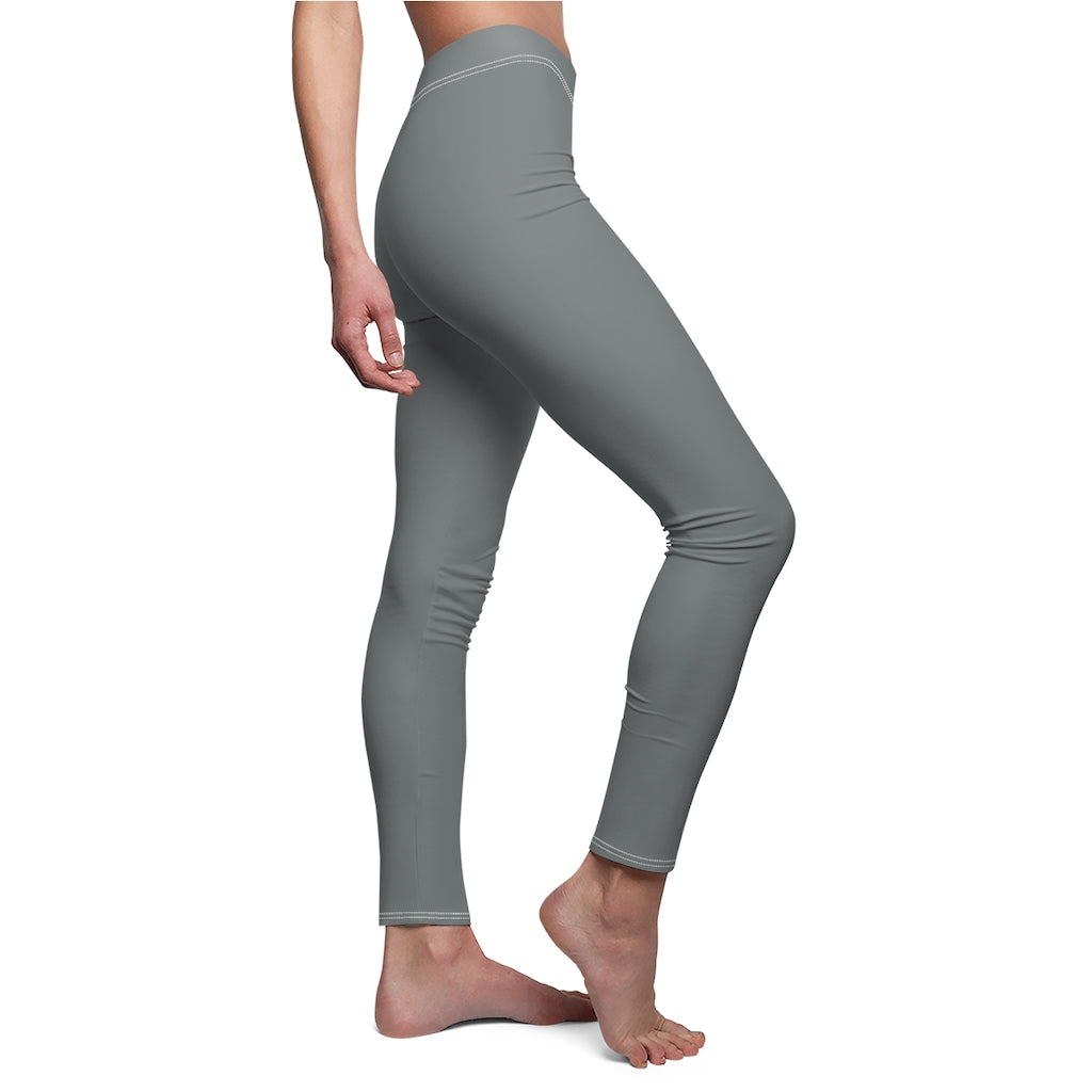 Grey Women's Cut & Sew Casual Leggings Pink logo