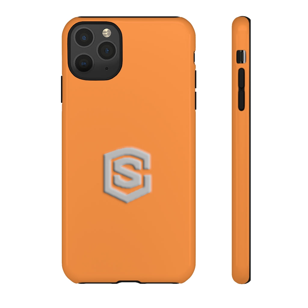 Orange Tough Cases Silver Logo