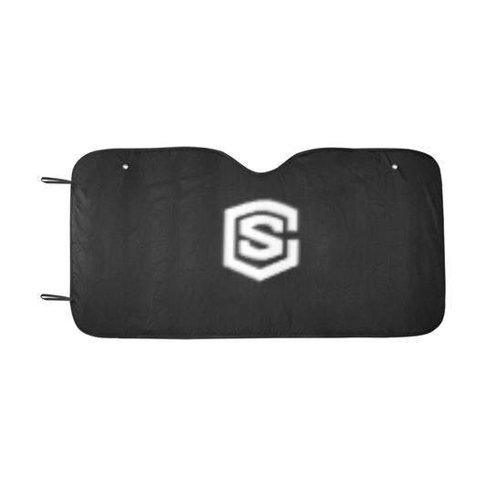 BLACK AUTO SUN SHADE WITH WHITE LOGO Auto Sun Shade 55" x 29.53"