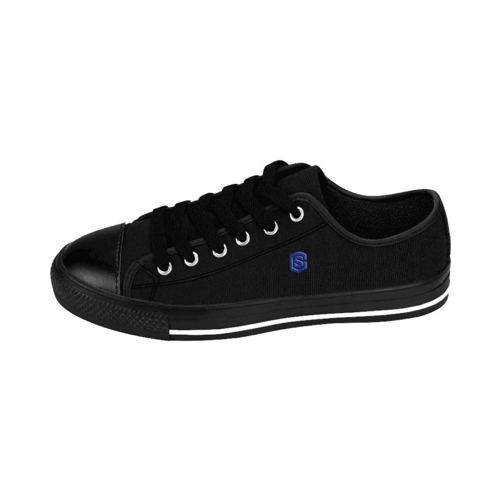 Black Men's Sneakers - blue logo