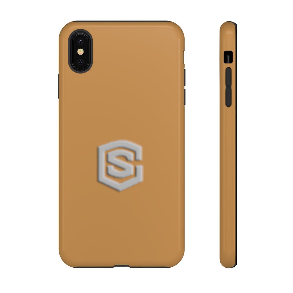 Brown Tough Cases Silver Logo