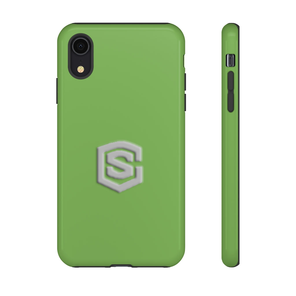Green Tough Cases Silver Logo