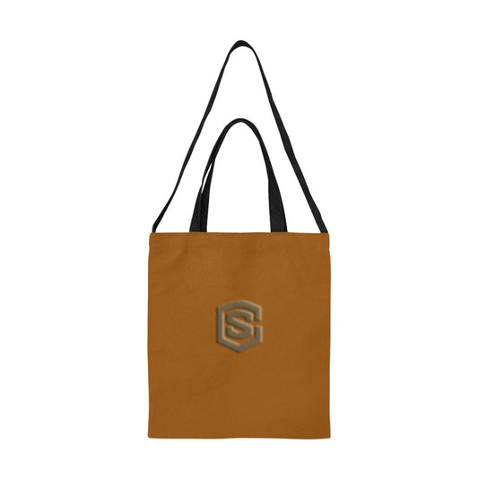 Brown All Over Print Canvas Tote Bag With Brown Logo All Over Print Canvas Tote Bag(Model1698)(Medium)