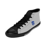 grey Men's High-top Sneakers - blue logo