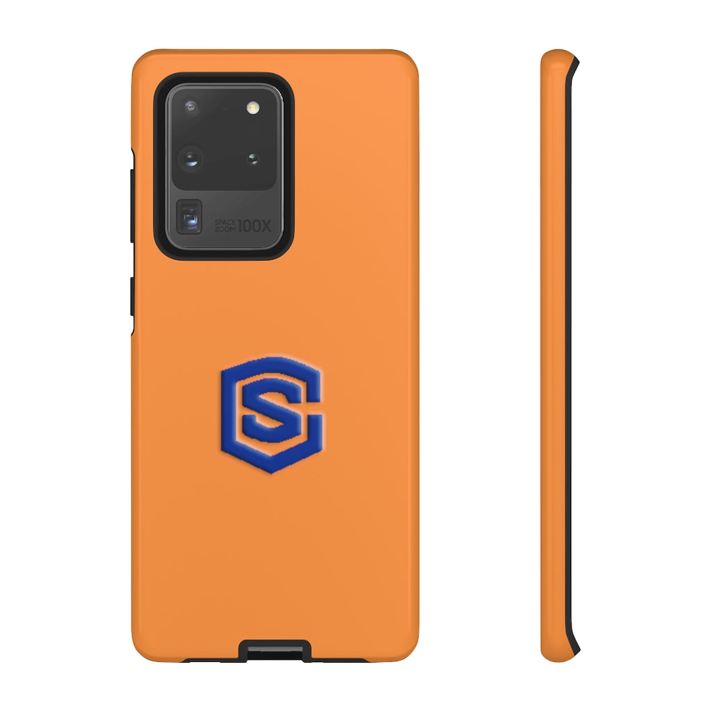 Orange Tough Cases Blue Logo