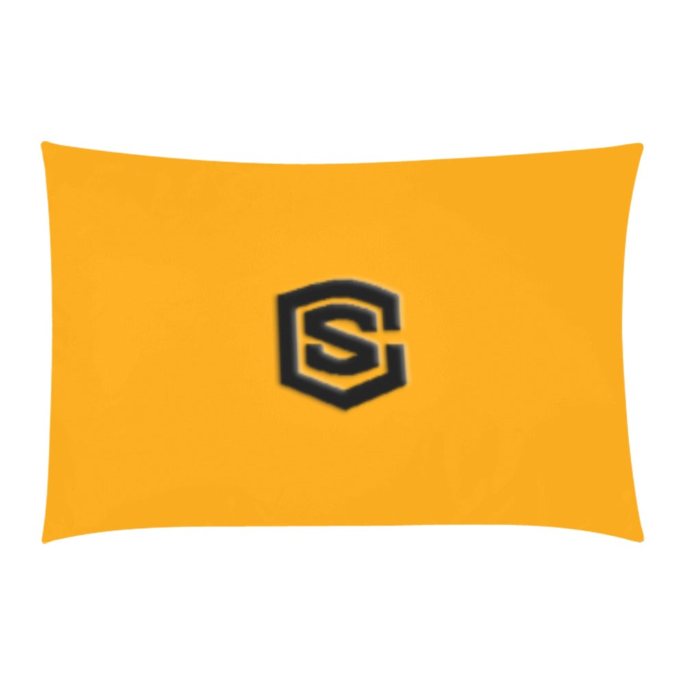 Orange 3-Piece Bedding Set (1 Duvet Cover 86"x70"; 2 Pillowcases 20"x30")(One Side) wtih Black Logo 3-Piece Bedding Set (1 Duvet Cover 86"x70"; 2 Pillowcases 20"x30")(One Side)