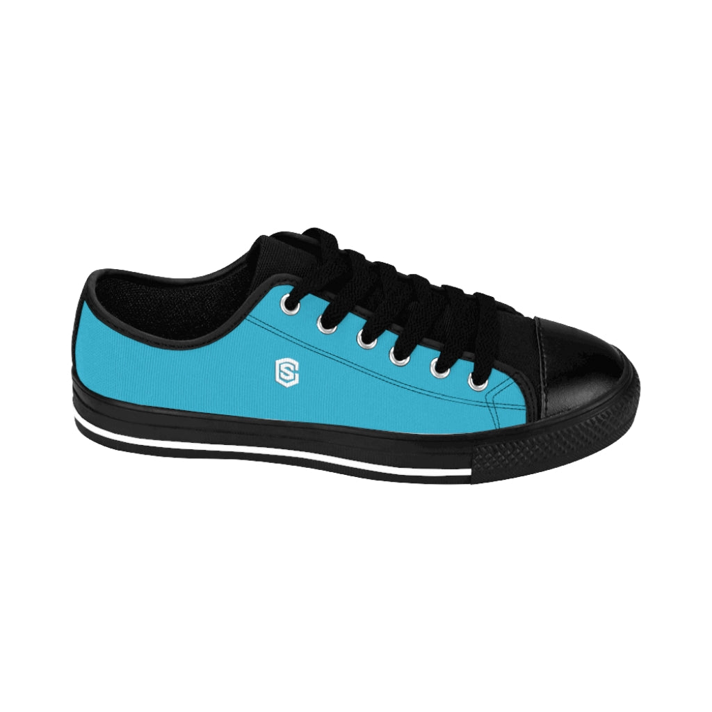 blue Men's Sneakers - white logo