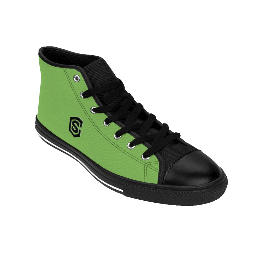 green Men's High-top Sneakers - black logo