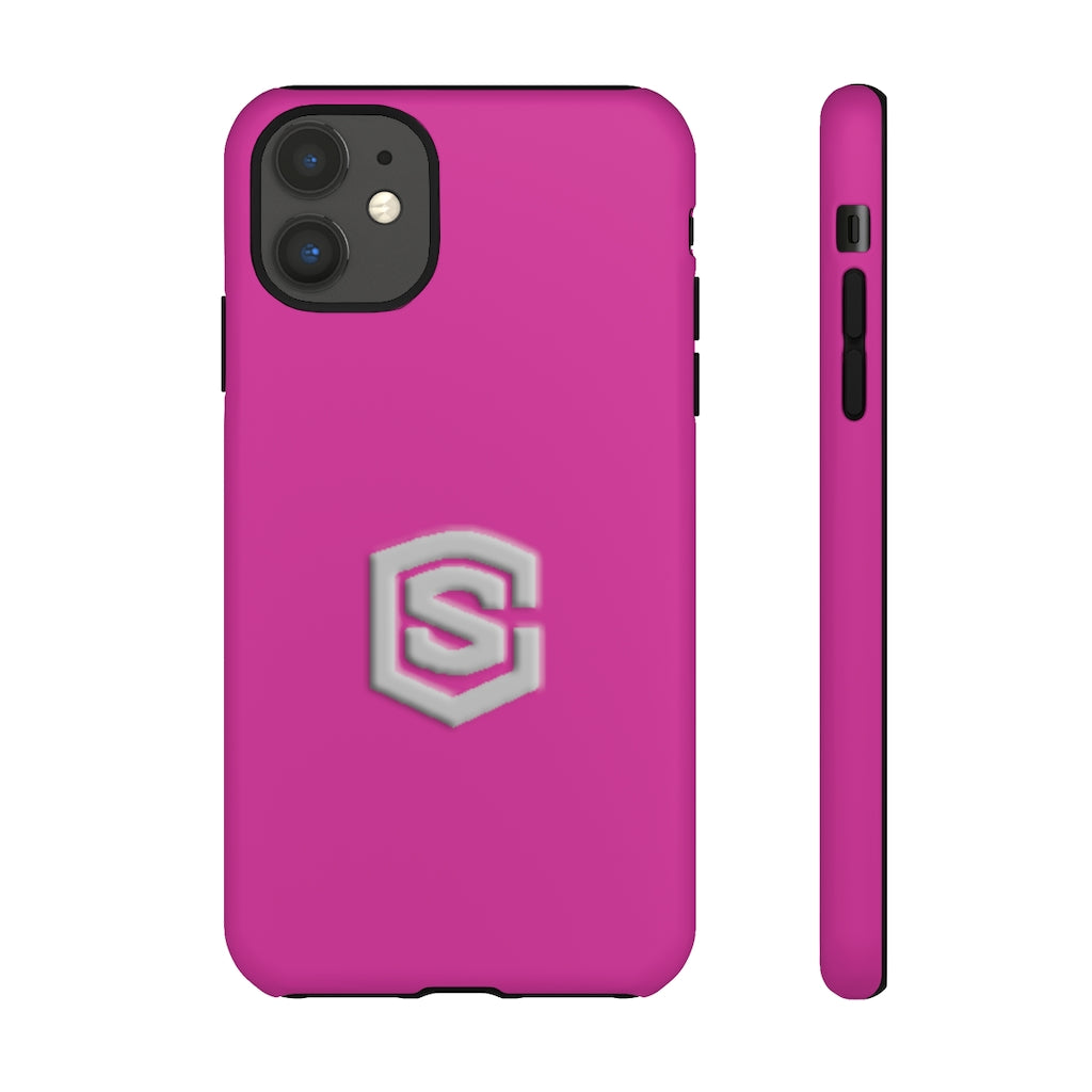 Pink Tough Cases Silver Logo
