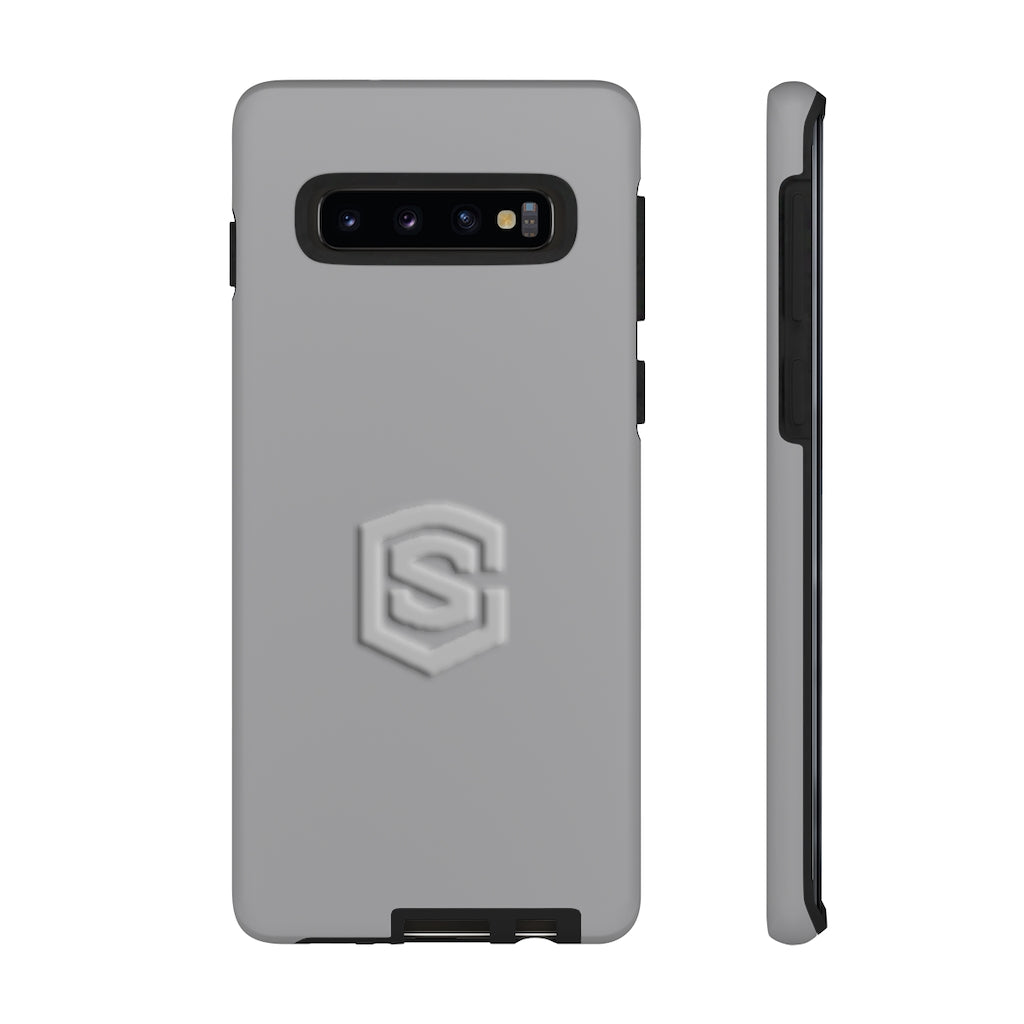 Grey Tough Cases Silver Logo