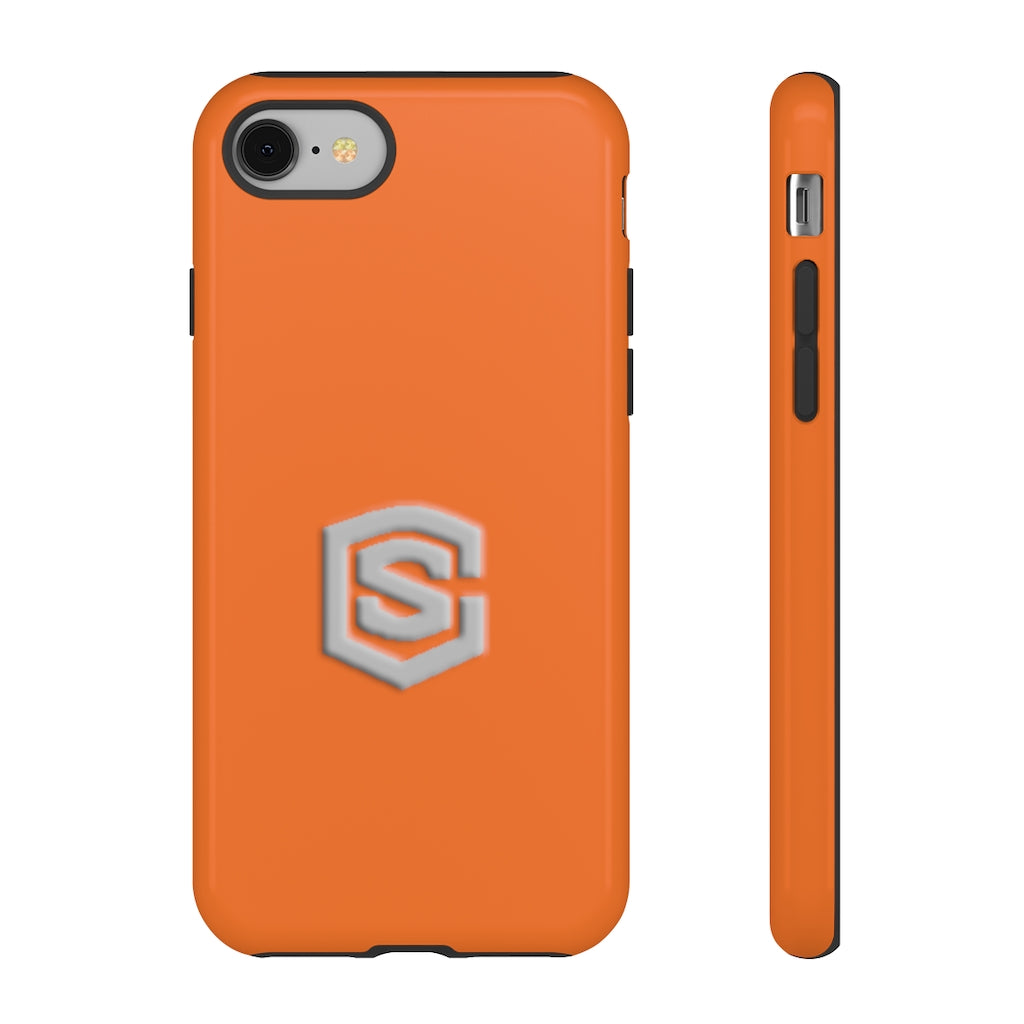 Orange Tough Cases Silver Logo