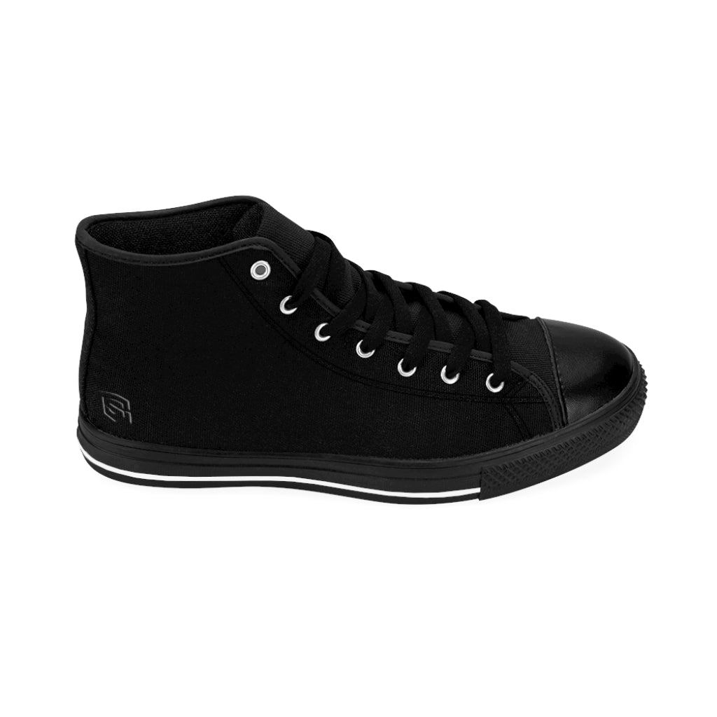 Black Women's High-top Sneakers Black logo