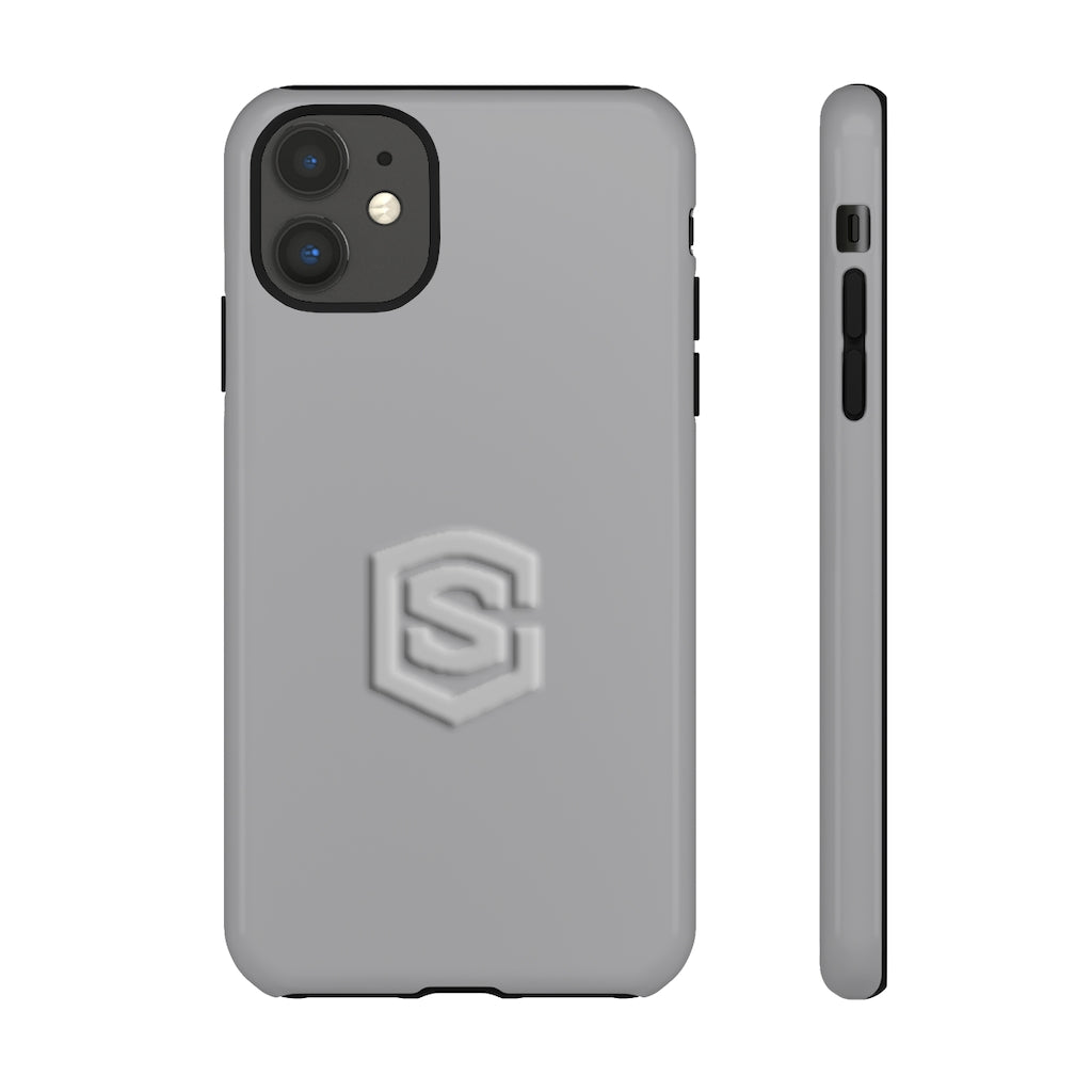 Grey Tough Cases Silver Logo