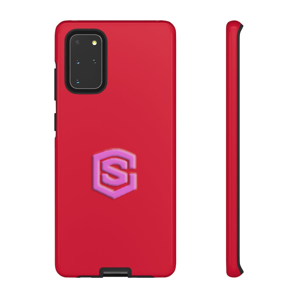 Red Tough Cases Pink Logo