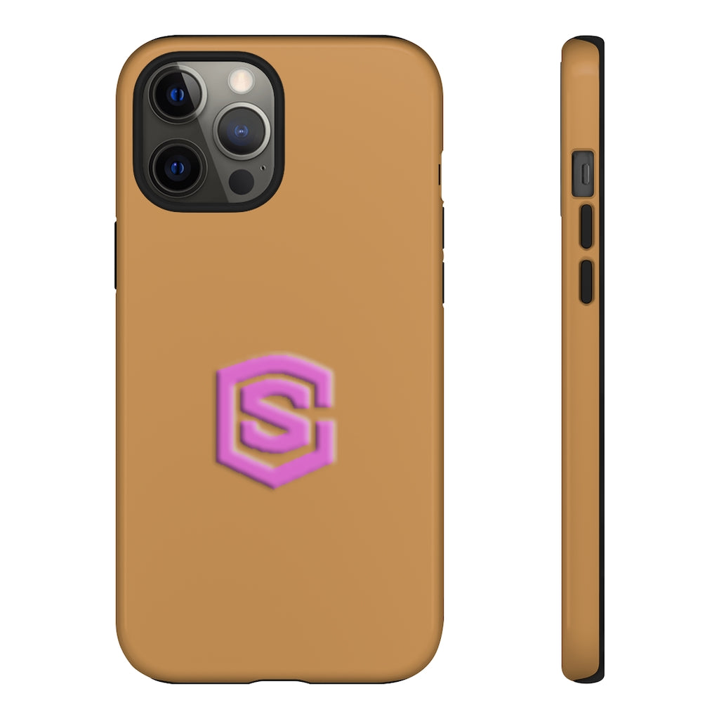Brown Tough Cases Pink Logo