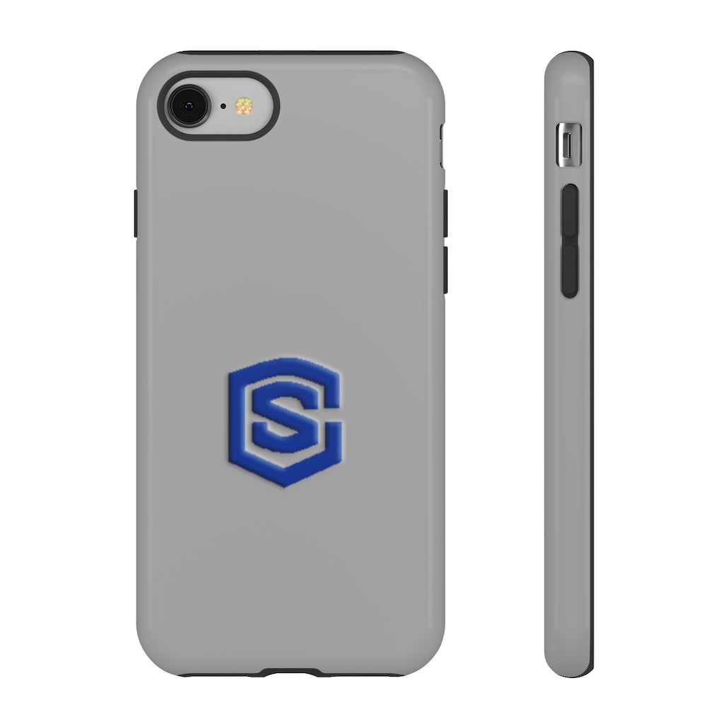 Grey Tough Cases Blue Logo