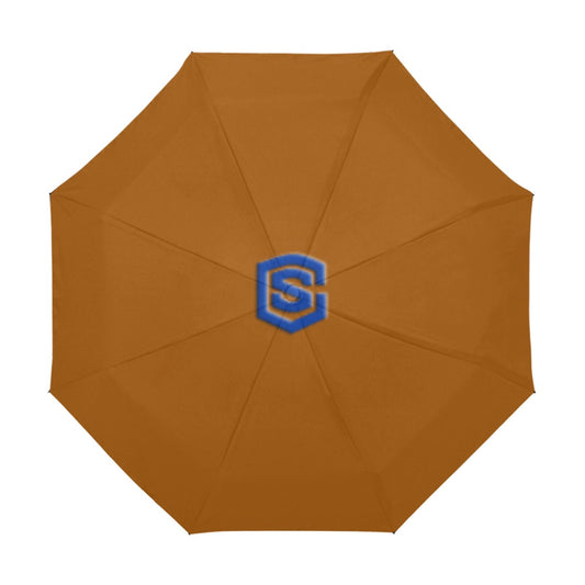 Brown Anti-UV Automatic Umbrella With Blue Logo Anti-UV Automatic Umbrella(Outside Printing)(Model U09)