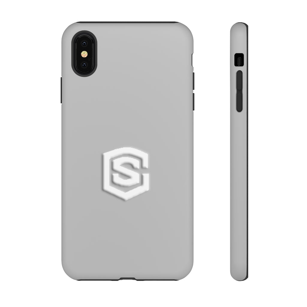 Grey Tough Cases White Logo