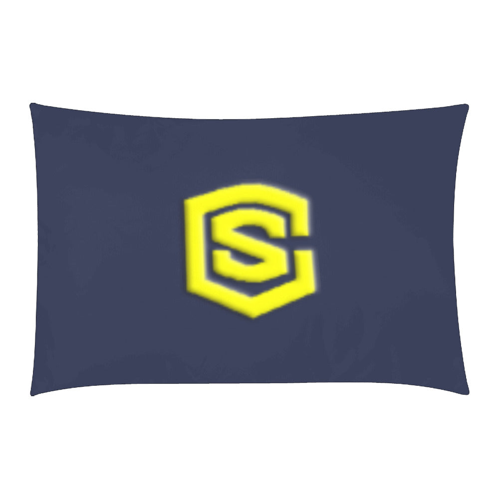 Blue Duvet Cover Yellow Logo 3-Piece Bedding Set (1 Duvet Cover 86"x70"; 2 Pillowcases 20"x30")(One Side)