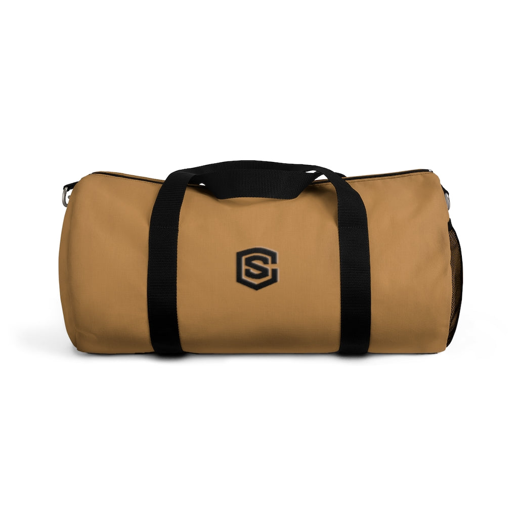 Brown Duffel Bag Black Logo