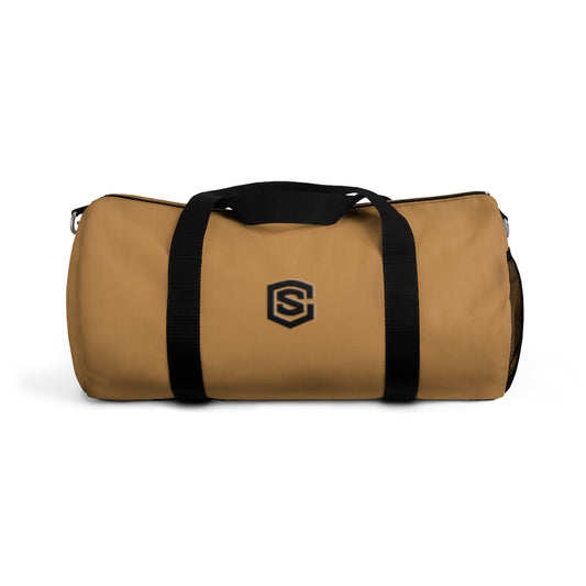Brown Duffel Bag Black Logo