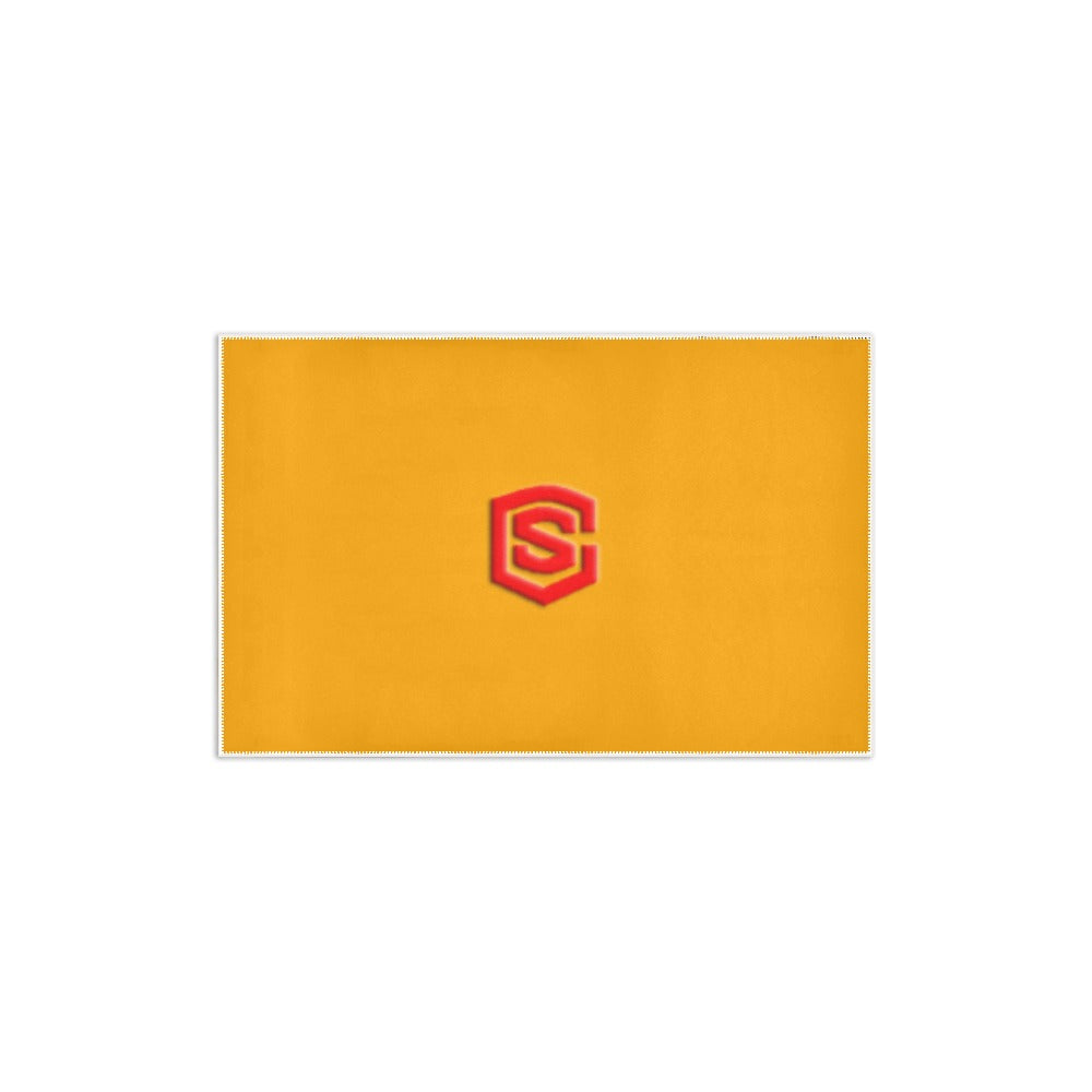 ORANGE SMALL AREA RUG WITH RED LOGO Area Rug 2.6' x 1.7'