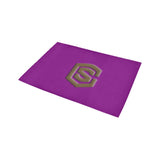 Purple Door Mat with Brown Logo Doormat 24" x 16" (Sponge Material)