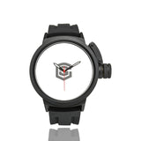 WHITE MEN SPORT WATCH WITH GRAY LOGO Men's Sport Watch (Model 309)