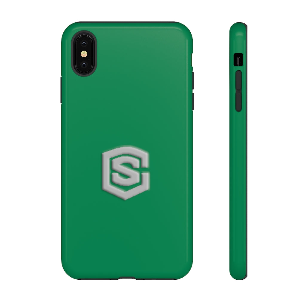Green Tough Cases Silver Logo