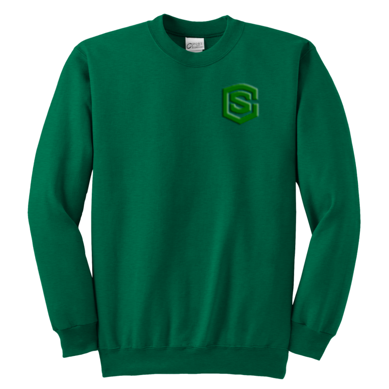 Youth Crewneck Sweatshirt WITH GREEN LOGO