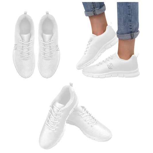 white logo Women's Breathable Running Shoes (Model 055)