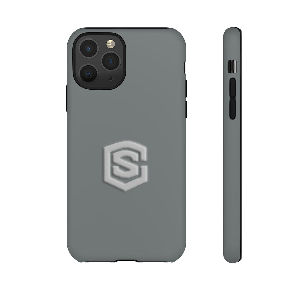 Grey Tough Cases Silver Logo