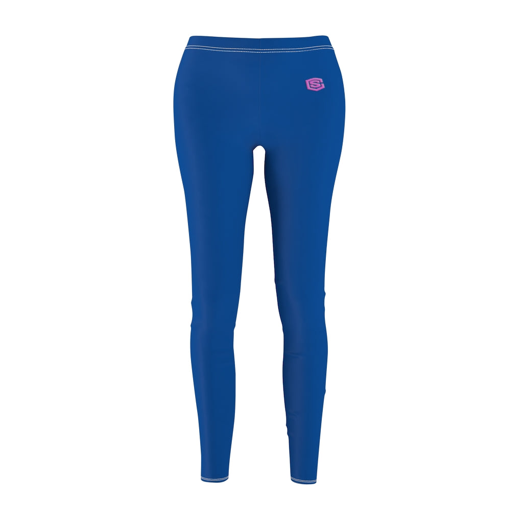 Blue Women's Cut & Sew Casual Leggings Pink logo