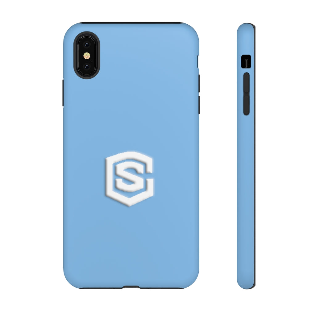 Light Blue Tough Cases White Logo