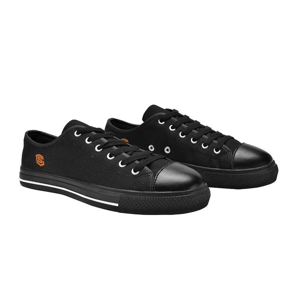 Orange Logo Men's Classic Canvas Shoes (Model 018)