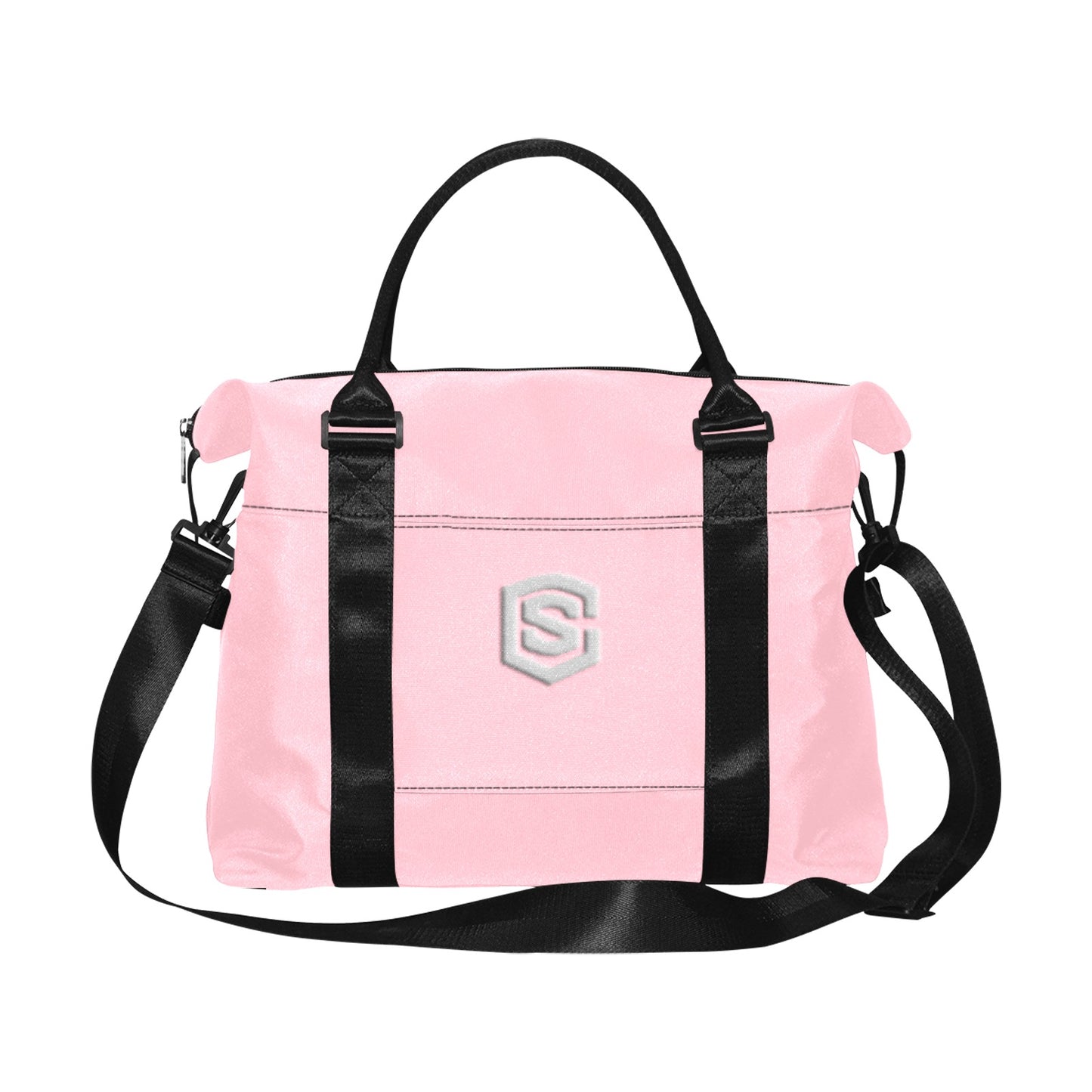 Pink Large Capacity Duffle Bag With Silver Logo Large Capacity Duffle Bag(Model1715)