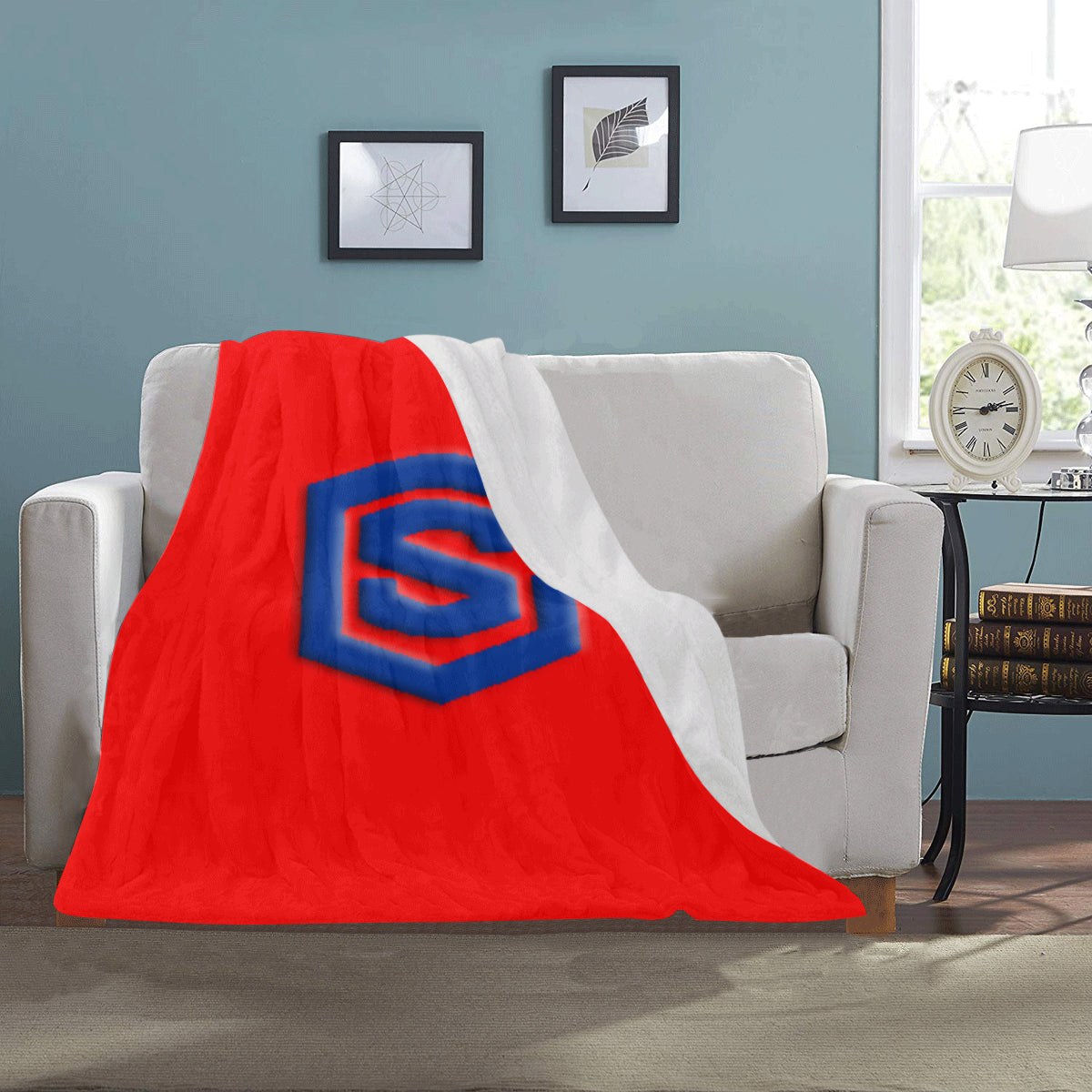 Red Ultra-Soft Micro Fleece Blanket with Blue Logo Ultra-Soft Micro Fleece Blanket 30"x40"