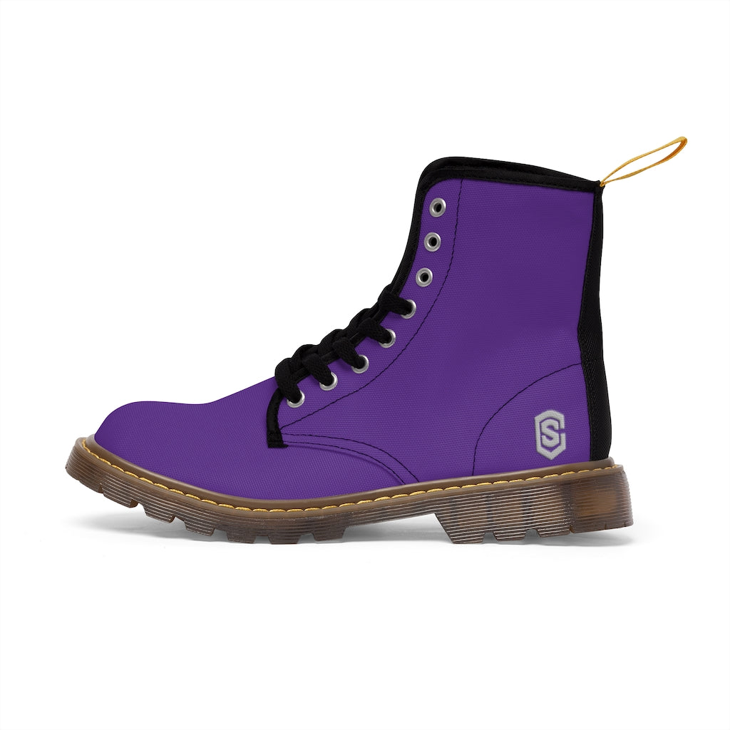 Violet Men's Canvas Boots White Logo