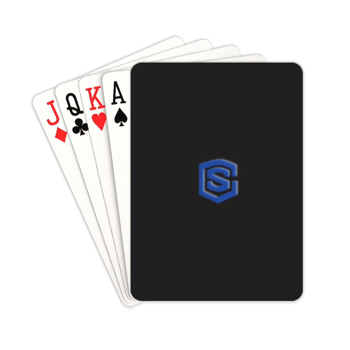BLACK PLAYING CARD BLUE  LOGO Custom Funny Card 2.5"x3.5"