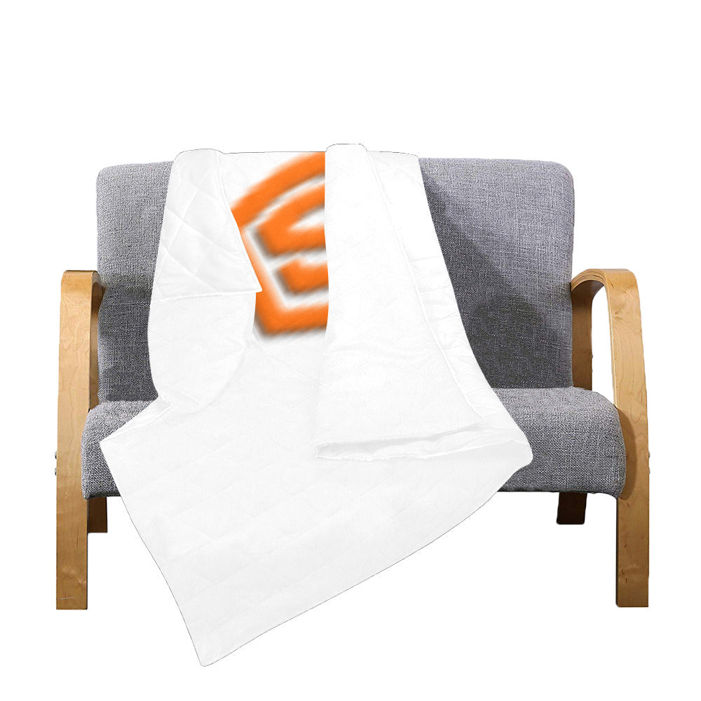 White Custom Quilt Orange Logo Custom Quilt 50" x 60"