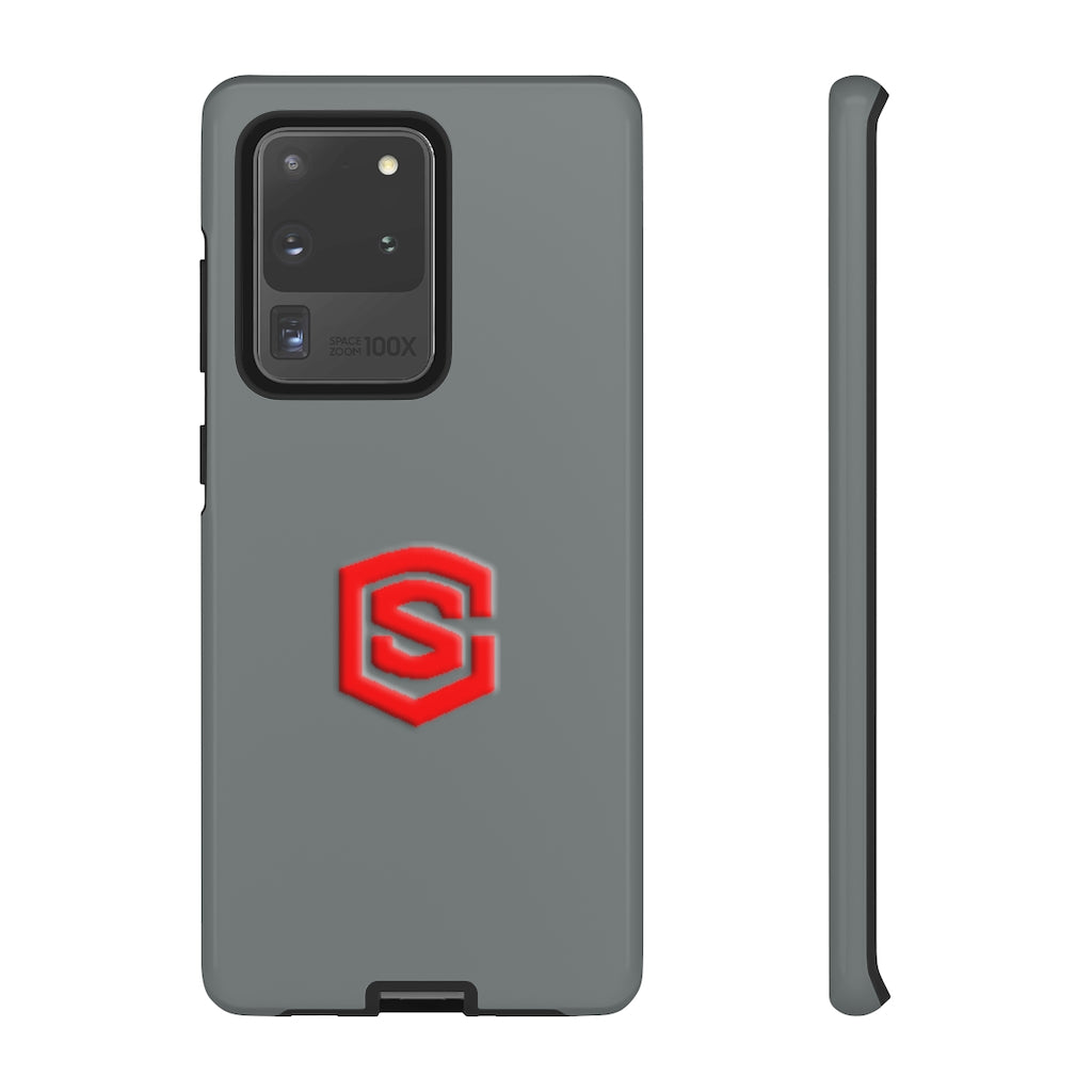 Grey Tough Cases Red Logo