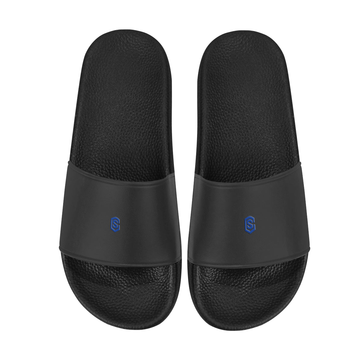 blue logo Women's Slide Sandals (Model 057)