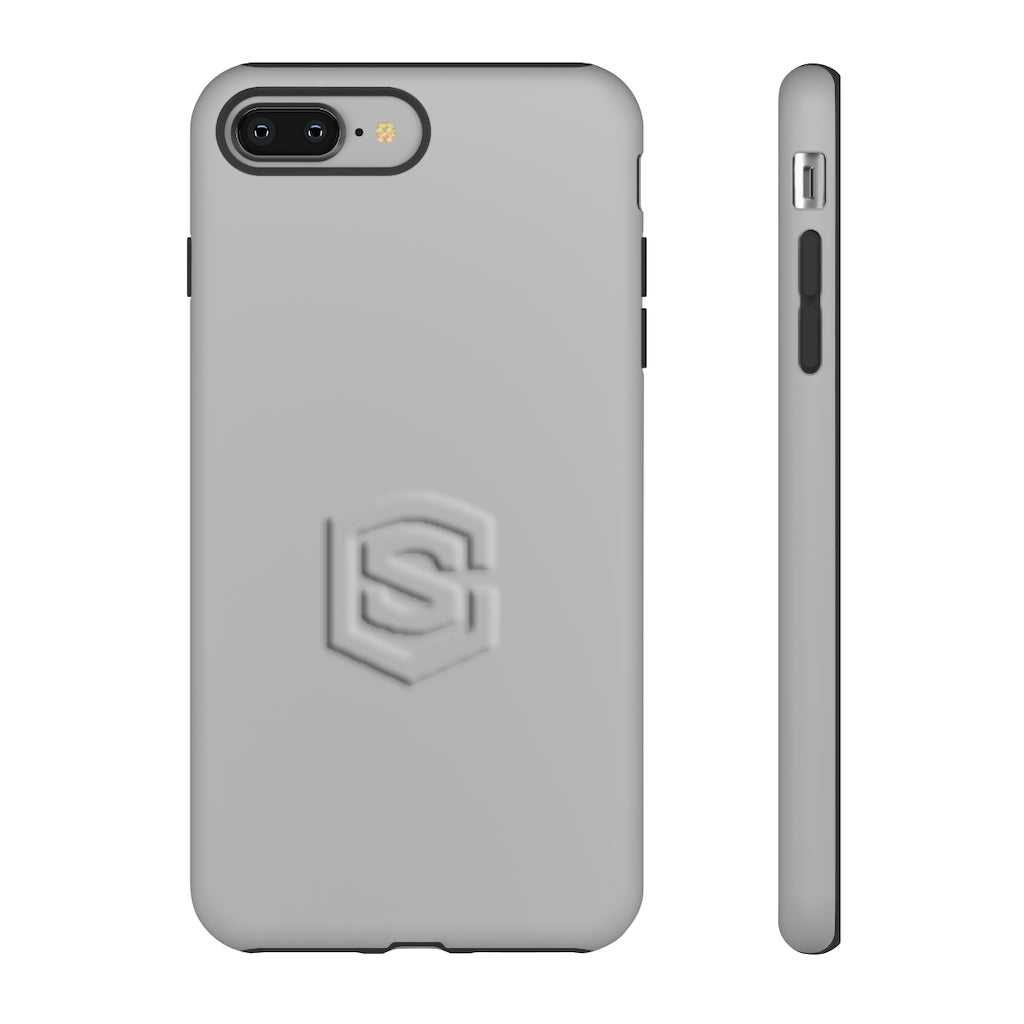 Grey Tough Cases Silver Logo