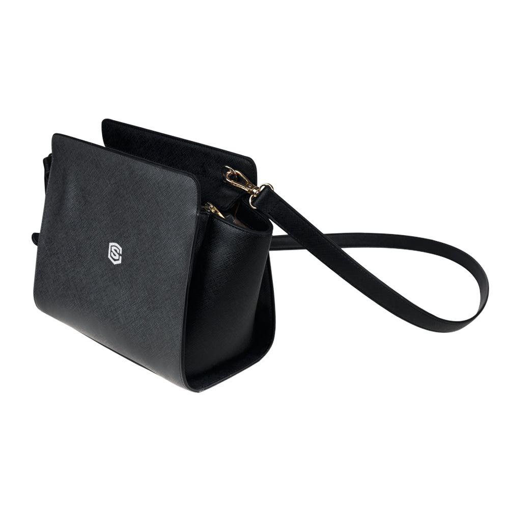 BLACK SATCHEL BAG white logo Satchel Bag (Model 1635)