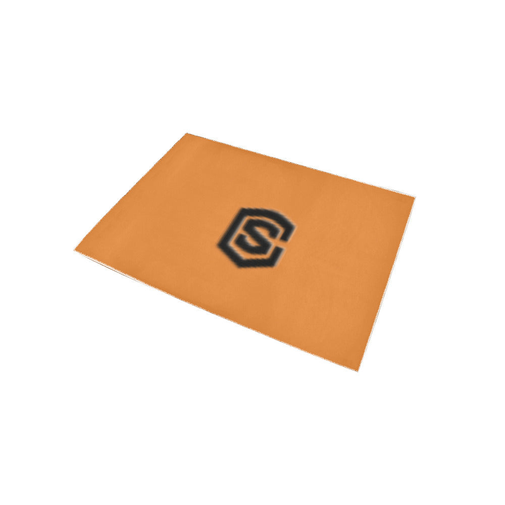 Orange Area Rug Black Logo Area Rug 5' x 3.2'