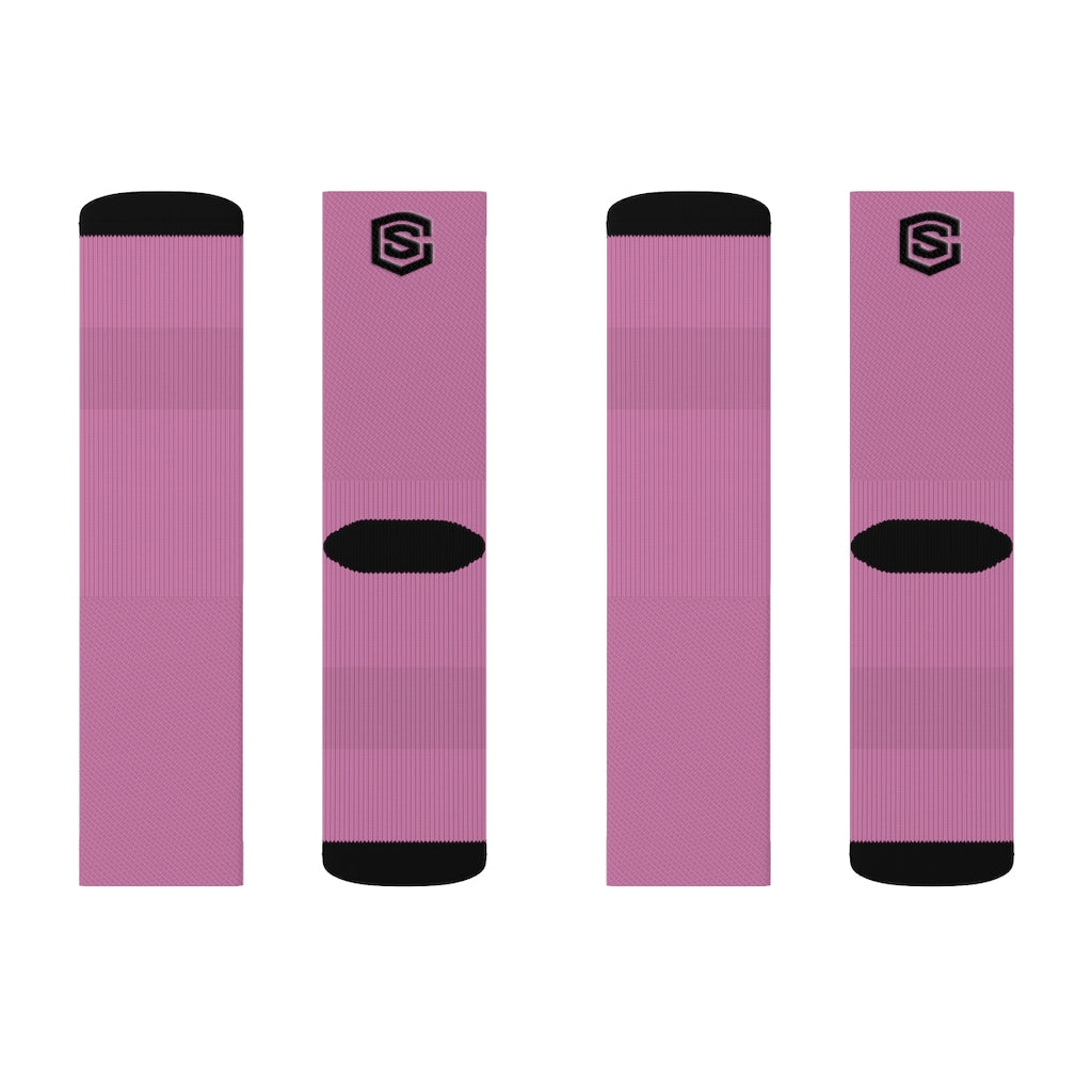 Light Pink Sublimation Socks Black Logo