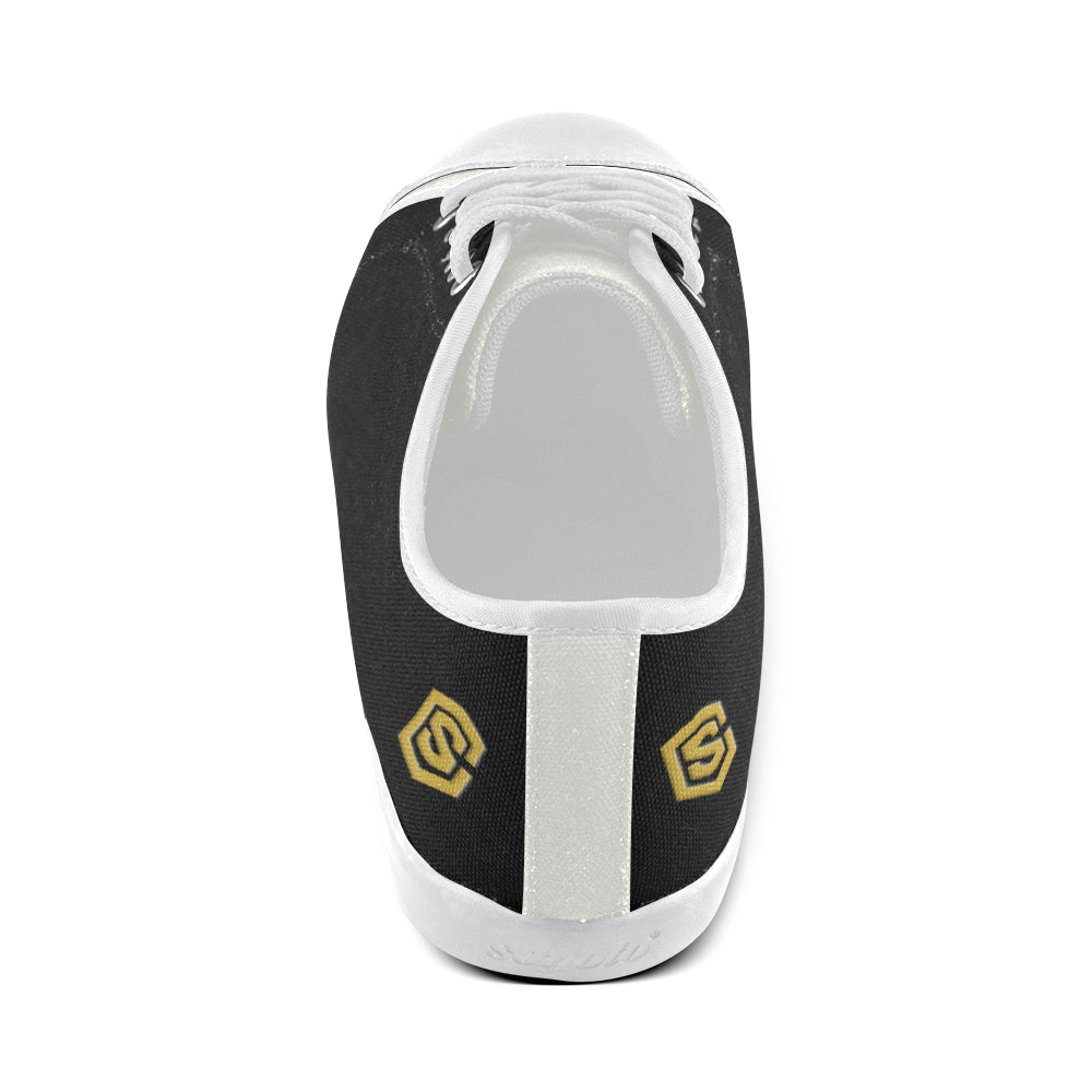 gold logo Women's Canvas Shoes (Model 016)