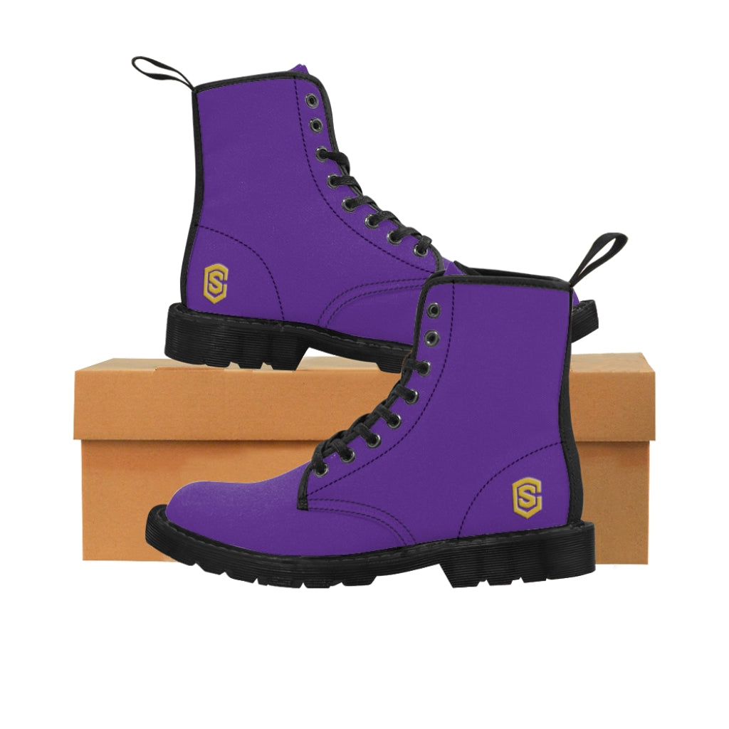 Violet Men's Canvas Boots Gold Logo